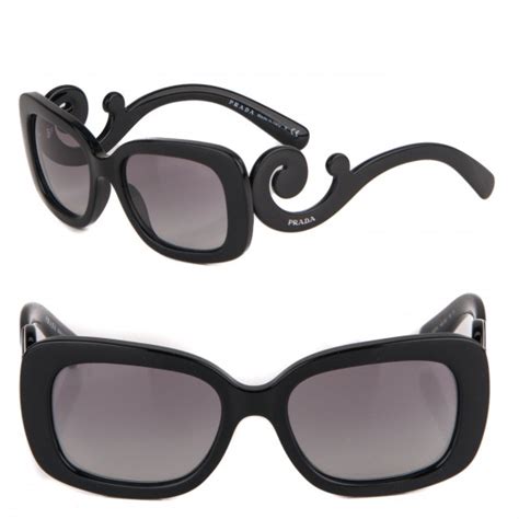 PRADA Acetate Baroque Sunglasses SPR 27O Black .